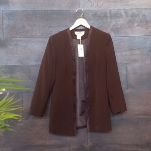 Vintage 80s/90s Brown Blazer With Satin Trim